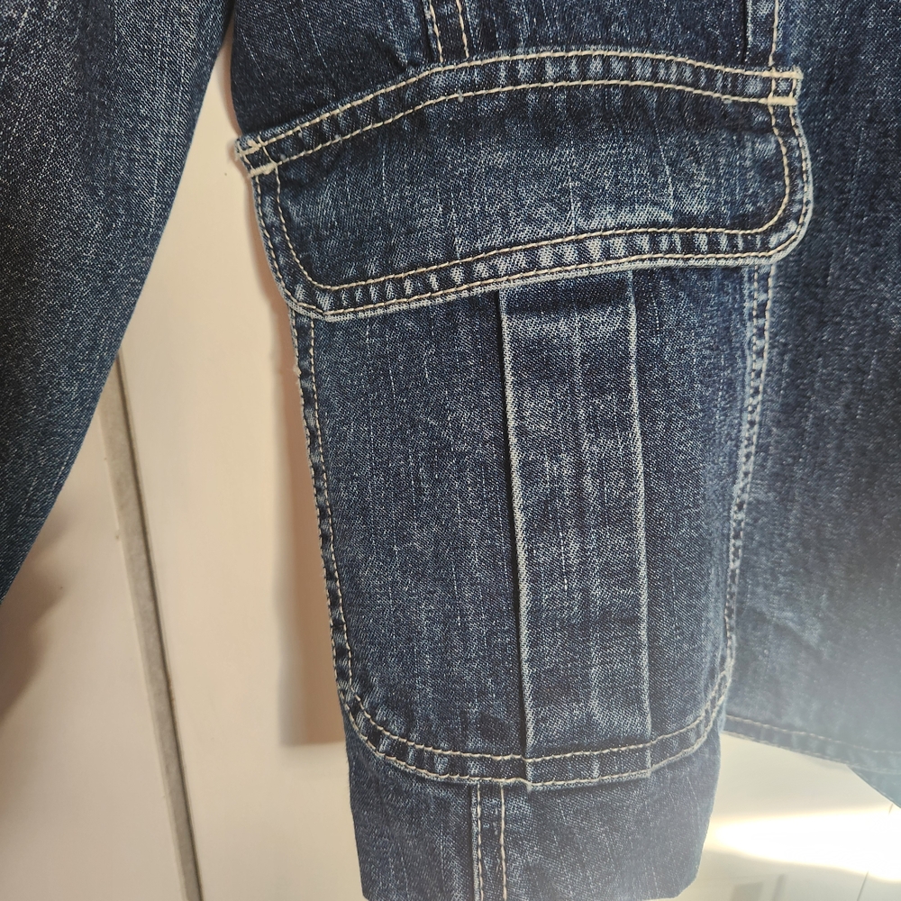 Vintage Caribbean Joe Indigo Denim Jacket Womens Petite Large - Picture 6 of 10